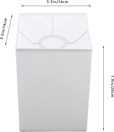 Vista 4 de SEWACC Pantalla cuadrada de repuesto para lámpara de mesa, 7.87 x 5.51 x 5.51 pulgadas, cubierta de lámpara decorativa para escritorio de piso