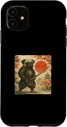 Vista 8 de Pug Samurai Japanese Warrior Costume Sumi-e Art Funny Case for iPhone 17