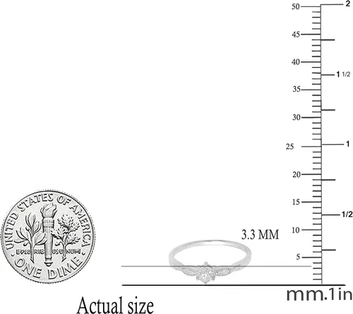 Vista 5 de Dazzlingrock Round White Natural Diamond Illusion-Set Promise Ring