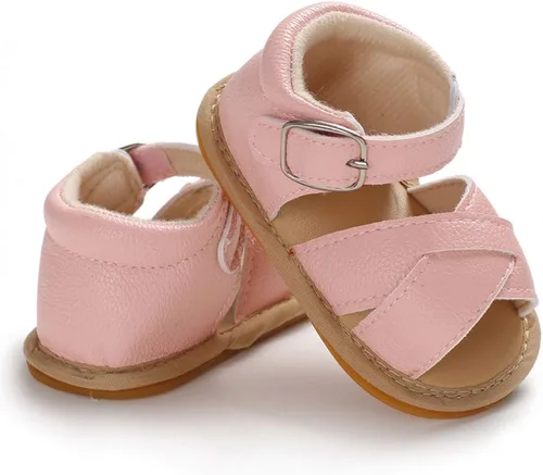 Vista 5 de SOFMUO Sandalias brillantes con lazo para bebés, niñas y niños, suela de goma antideslizante y suave de primera calidad, zapatos de verano