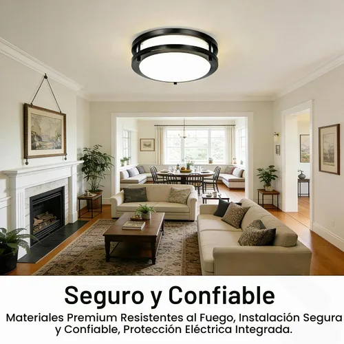 Vista 3 de Drosbey Lámpara de techo LED regulable de 30 W, lámpara de cocina, luces de techo para dormitorio, baño, 3000 K/4000 K/5000 K seleccionable, súper