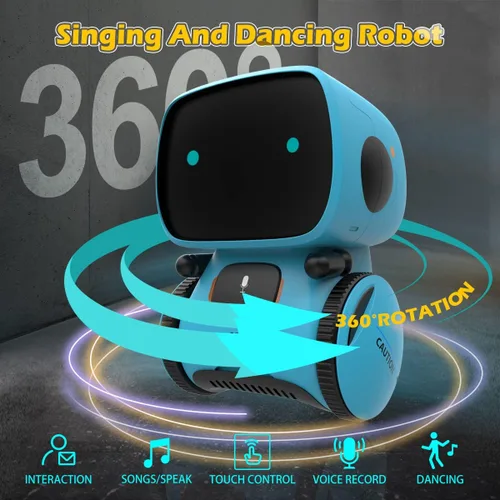 Vista 3 de KaeKid Robots para niños, robótico inteligente interactivo con sensor táctil, control de voz, reconocimiento de voz, canto, baile, repetición