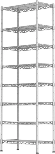 Vista 22 de GIOTORENT Unidades de Estantería Metálica de Pie de 5 Niveles, Estante de Alambre de Altura Ajustable Rack de Exhibición para Lavandería Baño Cocina