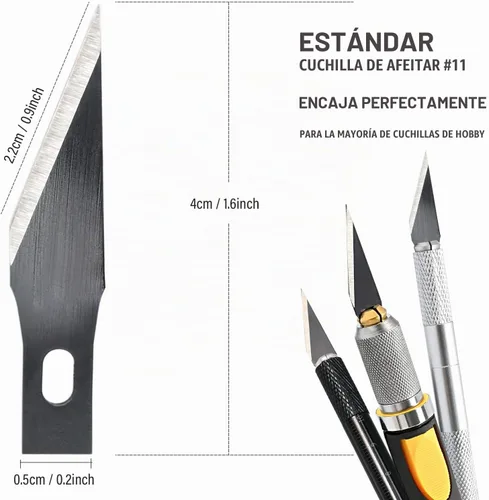 Vista 6 de EHDIS Cuchillas de precisión para manualidades, 11 #, herramienta de corte con estuche de almacenamiento para pasatiempos, álbumes de recortes