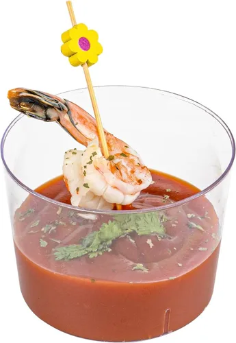 Vista 8 de Restaurantware Copas de parfait de 6 onzas, 20 tazas redondas de mousse, desechables, duraderos, de plástico transparente, para postres, aperitivos