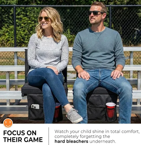 Vista 6 de SPORT BEATS Stadium Seats with Back Support Bleacher Chairs with Back and Cushion Thick Padded Bleacher Seats Includes Shoulder Strap