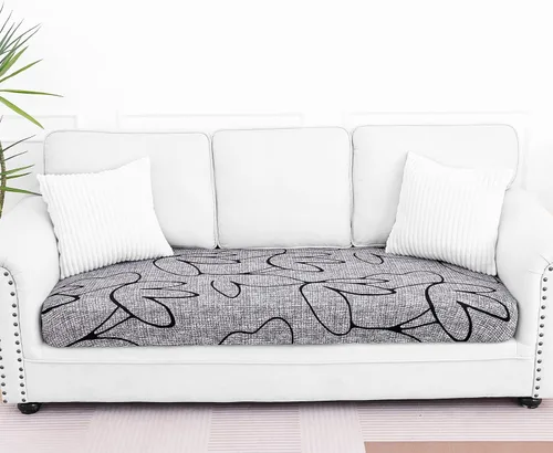 Vista 43 de Smiry Fundas de cojín de sofá estampadas, fundas elásticas suaves para sofá, fundas de sofá lavables antideslizantes, protector de muebles para Beige