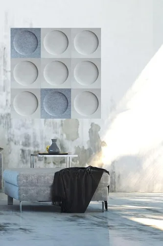 Vista 3 de Paneles acústicos 3D de pared, paquete de 12 paneles acústicos de arte circular de 12 x 12 pulgadas para decoración de pared interior, paneles