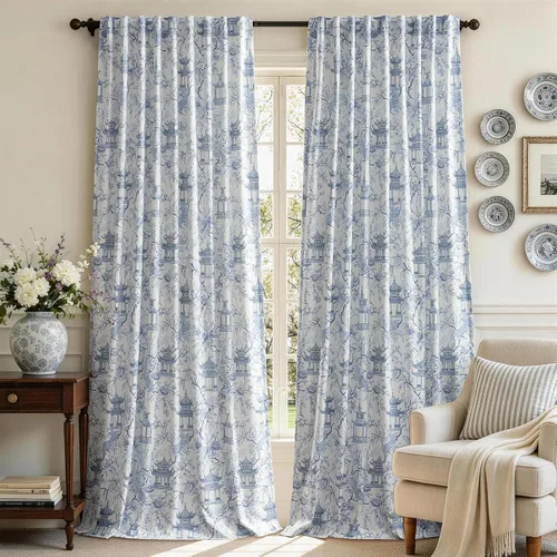 Vista 10 de MUSSEL Cortinas florales de terciopelo de 63 pulgadas de largo, cortinas botánicas de lujo para oscurecer la habitación, 2 paneles de colibrí