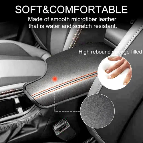 Vista 2 de Funda de reposabrazos de consola central para accesorios Subaru Crosstrek 2018 2019 2020 2021 2022 2023 Impreza 2017-2023 Caja de cubierta
