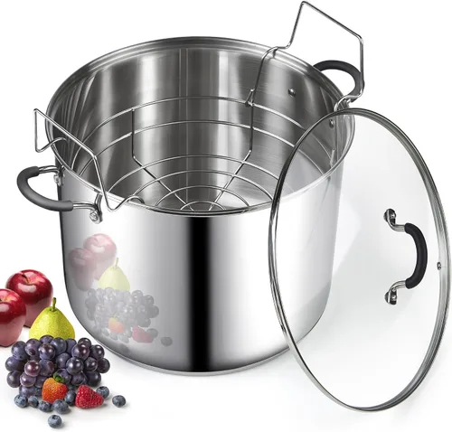 Vista 11 de Sartén para saltear con tapa Cook N Home, de acero inoxidable 10", Plateado Utensilios de cocina de inducción para sopa, enlatado, apto