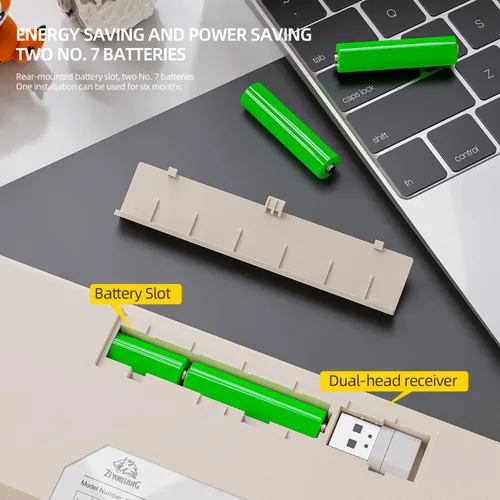 Vista 4 de ZIYOU LANG Teclado mecánico inalámbrico 96% para juegos, USB 2.4G + tipo cBT5.0, interruptor rojo intercambiable en caliente y teclas de flecha