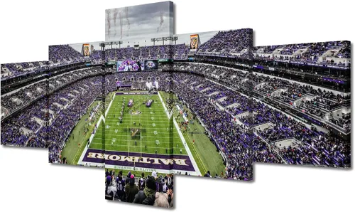 Vista 132 de TUMOVO Allegiant Stadium Arte de Lienzo para Pared de Sala de Estar Equipo de Fútbol Americano Pintura Moderna Nevada Las Vegas Cuadro Deportivo