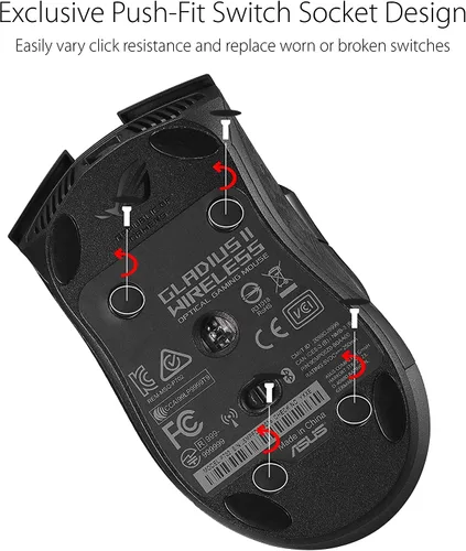 Vista 9 de ASUS ROG Gladius II - Mouse inalámbrico