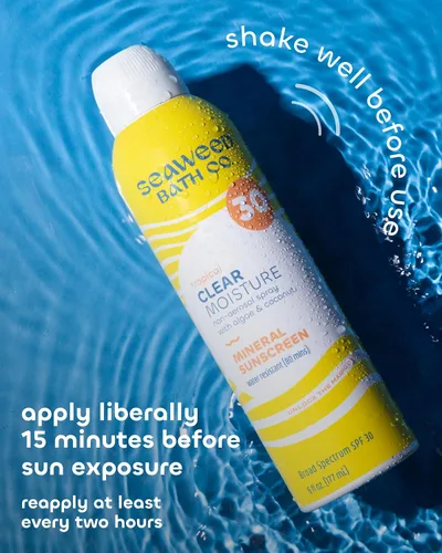 Vista 5 de Seaweed Bath Co. Clear Moisture Mineral SPF 30 Amplio Espectro, 6 oz