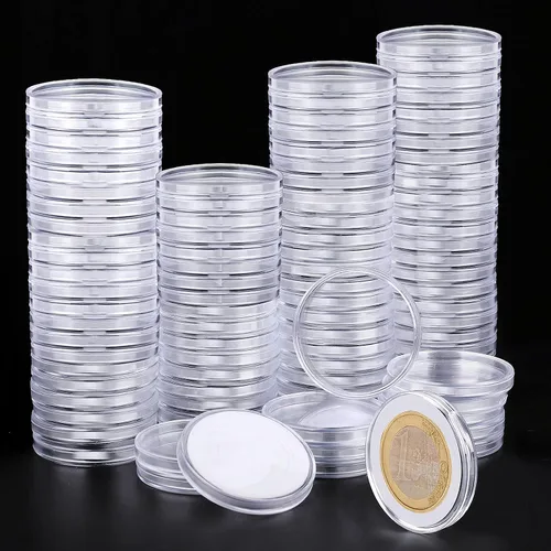 Vista 8 de Utron 60P Cápsulas de Plástico Transparente para Monedas de 40mm, Portamonedas de Dólar, Almacenamiento de Monedas de Plata para Coleccionistas