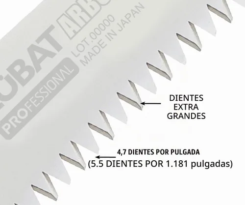 Vista 7 de Sierra de mano profesional para arboristas Silky ZUBAT 330 mm XL (dientes 722-33)