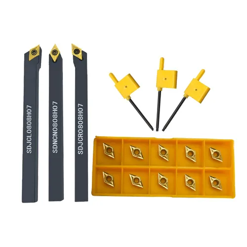 Vista 11 de DCMT21.51 DCMT21.52 DCMT070204 DCMT070208 Insertos de torneado de carburo 20pcs Indexable Carbide Inserts Multilayer Coated CNC Lathe Inserts for