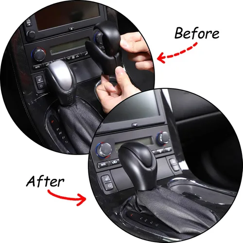 Vista 4 de PIUGILH Cubierta de Cabeza de Perilla de Palanca de Cambios Trim Compatible con Corvette C6 2005-2013 Accesorios Interiores, Cubierta de Cabeza