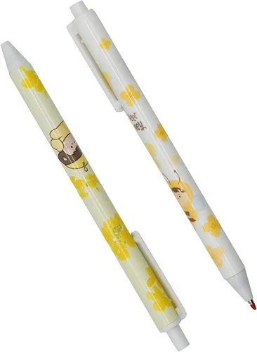 Vista 8 de Maydahui 12 unidades de bolígrafos de gel con diseño de abejas, bolígrafos de animales lindos, retráctiles, con impresión de flores, tinta negra