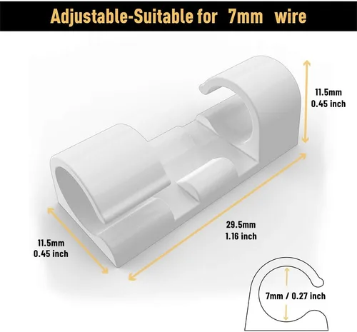 Vista 5 de XIAOXI - Clips para cables, con fuerte adhesivo, organiza de forma ordenada los cables de televisión y PC
