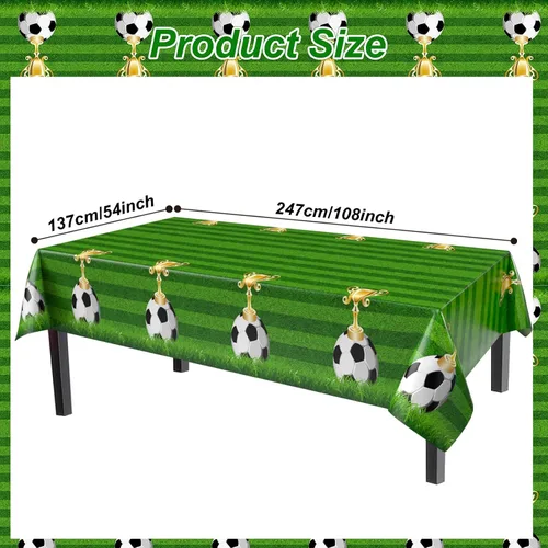 Vista 2 de TAOYE Mantel verde de fútbol