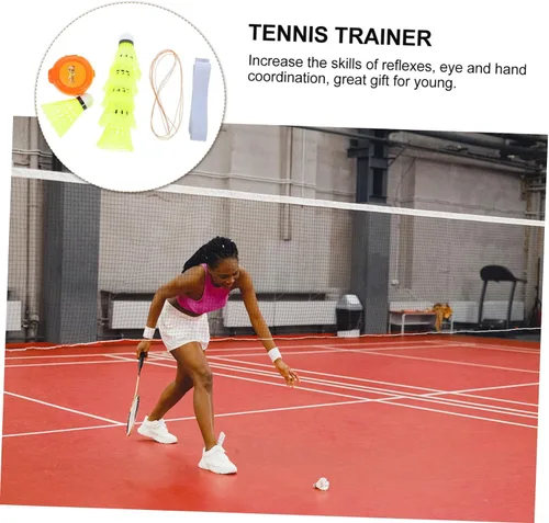 Vista 5 de 1 Unidades Entrenador de Tenis Rebotador Pelotas Bádminton Shuttlecock Máquina para un solo jugador Equipo de entrenamiento de bádminton portátil