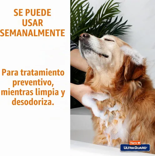 Vista 4 de Shampoo para perros Hartz UltraGuard contra pulgas y garrapatas con avena, botella de 18 onzas