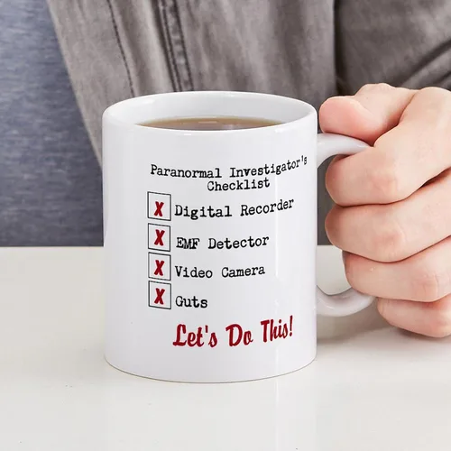Vista 4 de CafePress Paranormal Investigator's Checklist - Taza de café de cerámica de 11 oz (11.0 fl oz)
