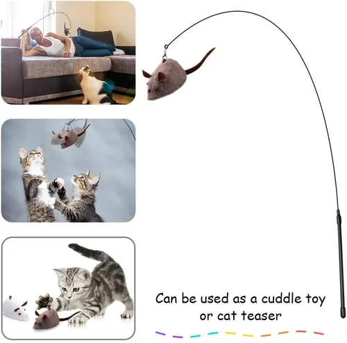 Vista 3 de PAZ'S GIFT Juguetes para gatos de felpa con hierba gatera, juguetes para patadas para gatos, limpia los dientes, elimina el mal aliento, adorables