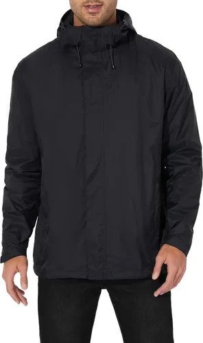 Vista 2 de Chaqueta impermeable ligera para hombre, con capucha ajustable, rompevientos para senderismo al aire libre
