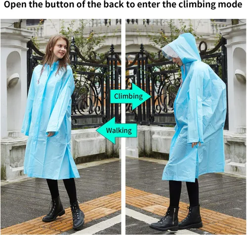 Vista 3 de Impermeable de EVA multifuncional, poncho de lluvia transformable unisex