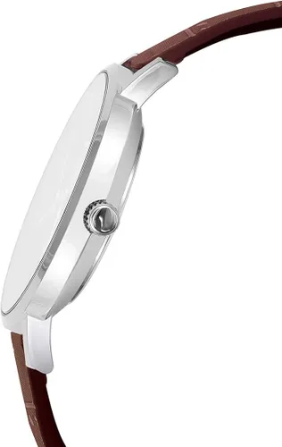 Vista 2 de Casio MTP-VT01L-7B2 - Reloj analógico para hombre con esfera plateada y correa de piel marrón