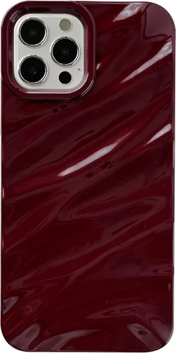 Vista 8 de Caseative Funda para iPhone 12 Pro, funda suave con forma de onda rizada con patrón de ondulación de agua (negro) Water Ripple Pattern Curly Wave