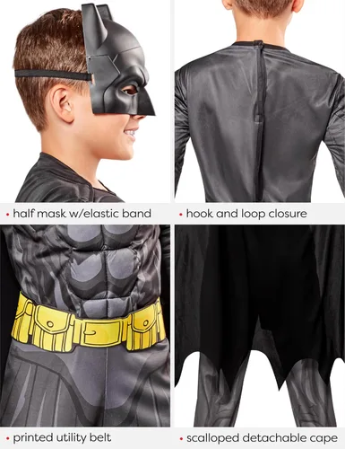 Vista 6 de Rubie's Costume - Disfraz de Batman de lujo para niños de DC Comics