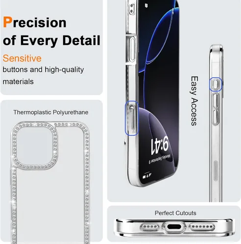 Vista 5 de Funda de teléfono con imágenes personalizadas para iPhone 17/16/15/14/13/12/11 Pro Max Plus Air, funda protectora suave de TPU transparente, diseño