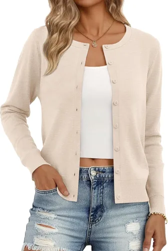 Vista 15 de Trendy Queen Women's Lightweight Knit Cardigan Gris Melange