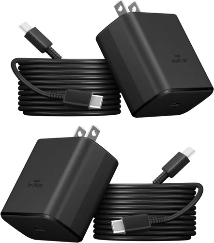 Vista 12 de Samsung - Cargador de teléfono súper rápido compatible con cargador rápido USB C de 45 W, cable de carga rápida de 10 pies tipo C para Samsung
