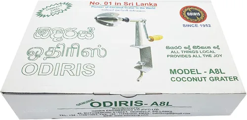 Vista 2 de Odiris Raspador de coco de acero inoxidable (modelo A8L) con cubierta de hoja de plástico