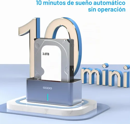Vista 3 de GODO Adaptador de estación de acoplamiento para disco duro SAS/SATA, Caja externa SAS USB 3.0 de 2.5/3.5 pulgadas, convertidor HDD SSD con adaptador