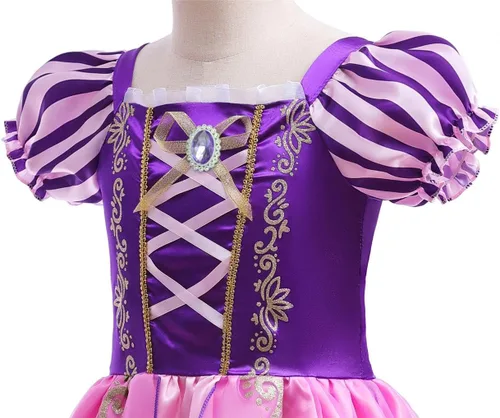 Vista 4 de Lito Angels Disfraz de princesa para niñas, disfraz de fiesta de Halloween, con peluca larga trenzada y conjunto de accesorios Vestido con peluca