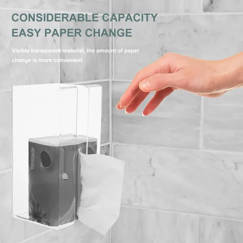 Vista 6 de Servilletero de baño, soporte de papel higiénico montado en la pared, dispensador de toallas de papel, soporte de pared para papel higiénico
