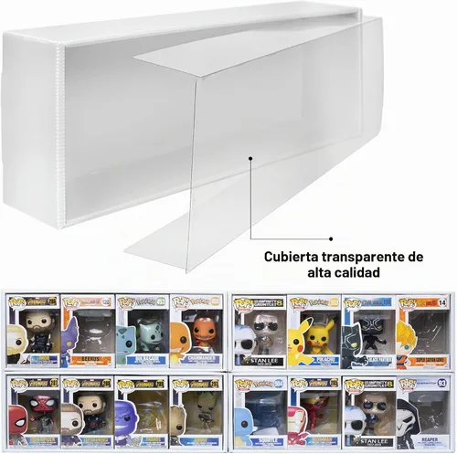 Vista 3 de Estuche de exhibición de versión 4 x 4 compatible con cajas Fnko Pop, apilables, 4 filas, con cubierta transparente para proteger tu colección