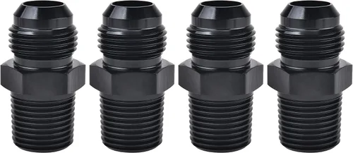 Vista 8 de EVIL ENERGY 3AN macho Flare a 1/4 "NPT adaptador de montaje de tubería de aluminio recto negro 4PCS