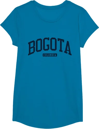 Vista 43 de Bogotá Colombia College University Style Camiseta azul marino, Blanco
