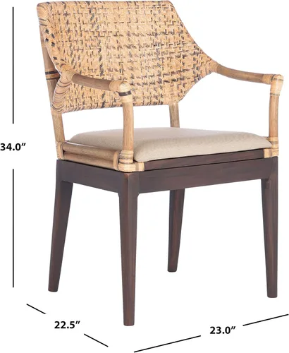 Vista 7 de SAFAVIEH Home Collection Carlo - Silla con brazos, color miel