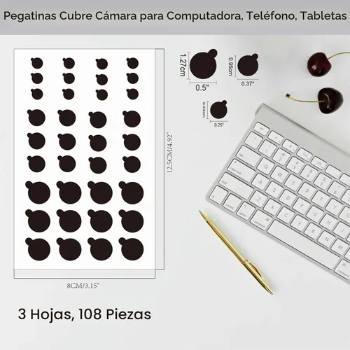 Vista 2 de 108 fundas para cámara de teléfono, calcomanías de vinilo negras para cámara web, fundas de cámara para computadora, teléfono celular, portátiles