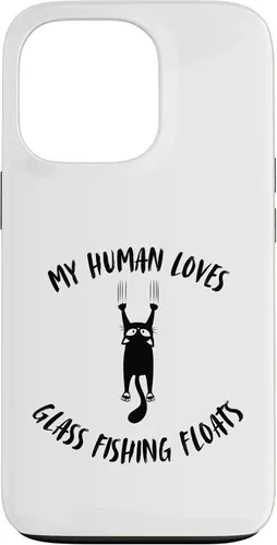 Vista 10 de iPhone 16 My Human Loves Glass Fishing Floats - Cat Parent Hobby Lover Case