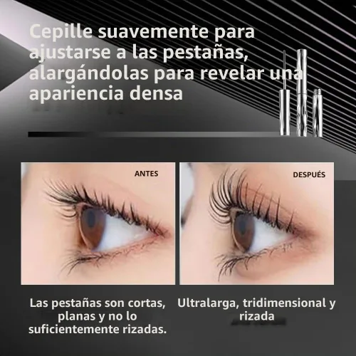 Vista 6 de Máscara de tubo de hierro con varita, 2026, impermeable, de secado rápido, impermeable, a prueba de sudor, alargamiento, rizado, de larga duración