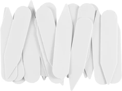 Vista 2 de ButtonMode Soporte para cuello para camisas de vestir, mantiene los puntos del cuello nítidos y rectos, extraíbles, plástico blanco resistente
